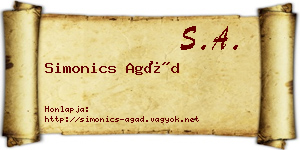 Simonics Agád névjegykártya